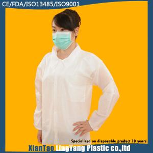 Wholesale Durable Disposable Laboratory Coats , Disposable Dust Coats 22-55g/㎡ Weight from china suppliers