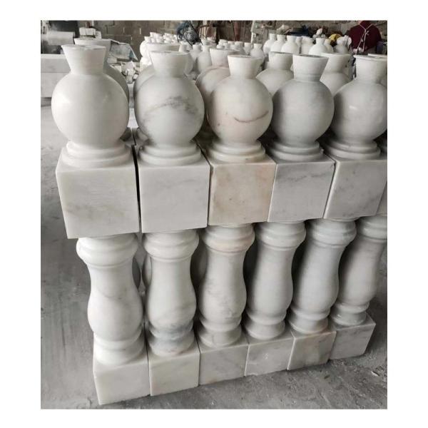 White Marble Stone Baluster Flamed Surface Finishing for Balustrade Railing
