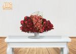 Footed Glossy White Fiberglass Centerpiece Table Vases Flower Serving Bowl