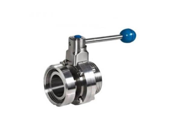 Threaded Butterfly Stainless Steel Sanitary Valves SMS Sanitary Multiposition