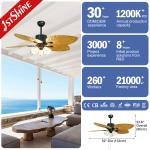 Silent Motor Remote Control Classic Ceiling Fans With Light Five Blades