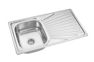 Wholesale 33*20 Inch Topmount Kitchen SS Sink With Drainboard Indian Size from china suppliers
