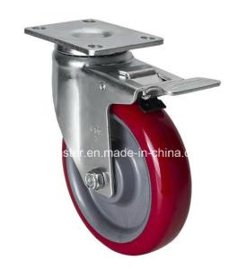 Wholesale 5&quot; 150kg Plate Brake TPU Caster Edl Medium Bearing Type Ball Bearing from china suppliers