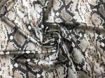 Grey Color Snakeskin Leather Fabric / 0.25mm PU Faux Snakeskin Material