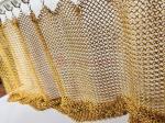 0.8x7mm Stainless Steel Metal Ring Mesh Curtains Gold Color Used For Space