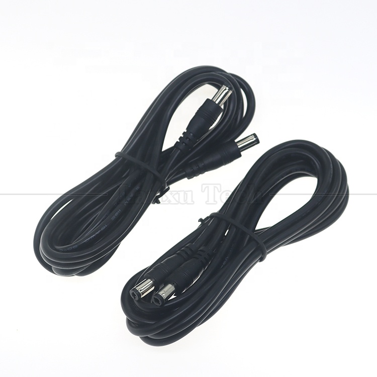 Custom 16AWG 18 20 22 24 26 28 AWG Male to Male 5.5x2.1mm 5.5x2.5mm 3.5x1.35mm 12V DC Plug Power Supply Extension Cable for CCTV