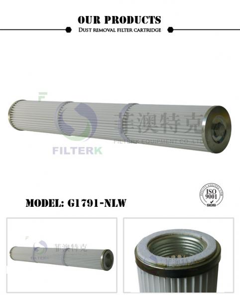 Quality Polyester Industrial Dust Filter Cylindrical Thread 120 * 72 * 913mm Dimension for sale