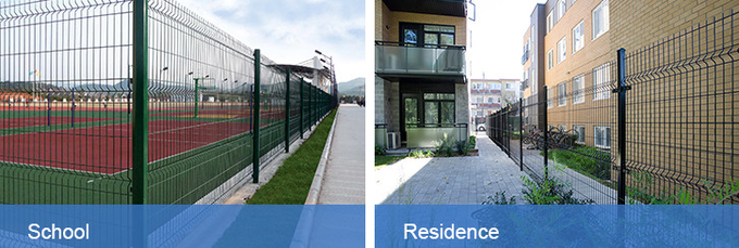 Triangle Wire Mesh Fence Panel With 50*200mm Mesh Hole For School / Garden