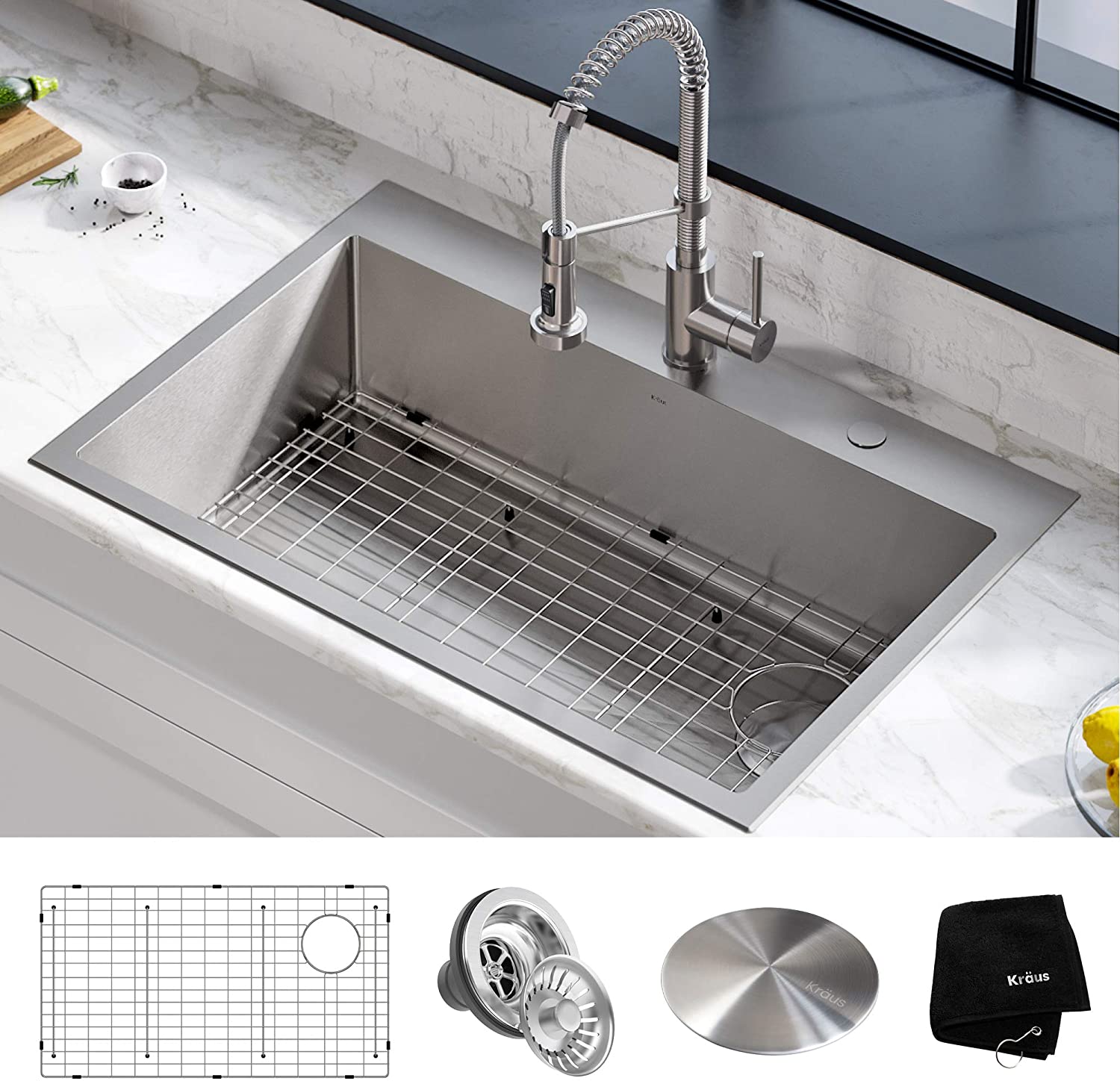 Topmount 229mm Depth SUS 304 Double Bowl Kitchen Sinks
