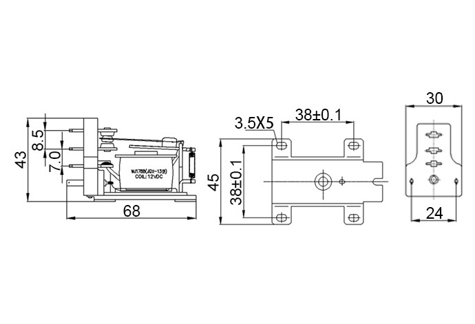 CQC Approved WJ178B 30A Dc 9V Ac Relay Board for Fan Starting Relay