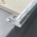 Silver / Black Bullnose Trim Porcelain Edge Trim Metal Floor Glitter Tile Trim