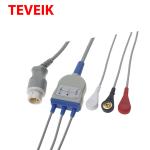 Hospital HP AHA 12 Pin Snap 3 Leads Electrodes Ecg Cables