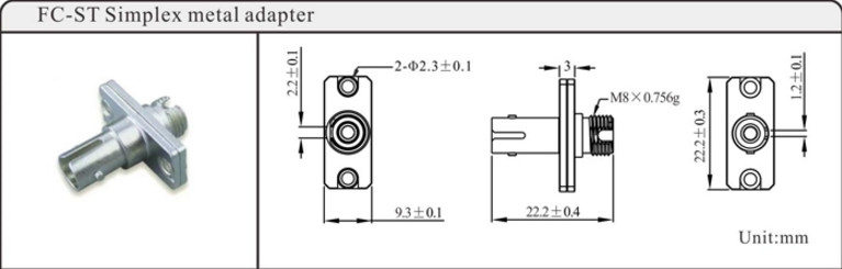 Hybrid Simplex Female Zirconia Sleeves SC To FC Fiber Adapter