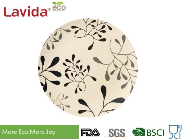 Heat Resistance Bamboo Fibre Plates , Unbreakable Anti - Slip Bamboo Plates