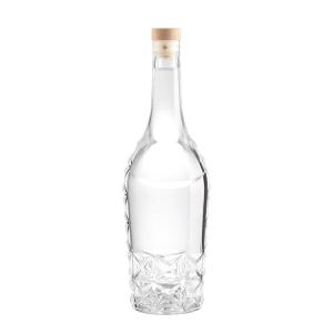 Wholesale Wooden Corks 750ml Glass Bottle for Vodka Latest Delicate Emboss Design and Hot Stamping from china suppliers