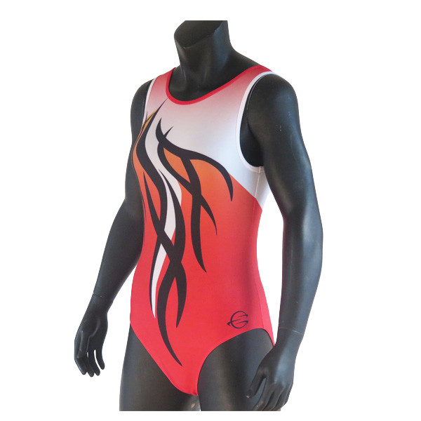 Red Colors Breathable Cool Gymnastics Leotards For Training Dancing