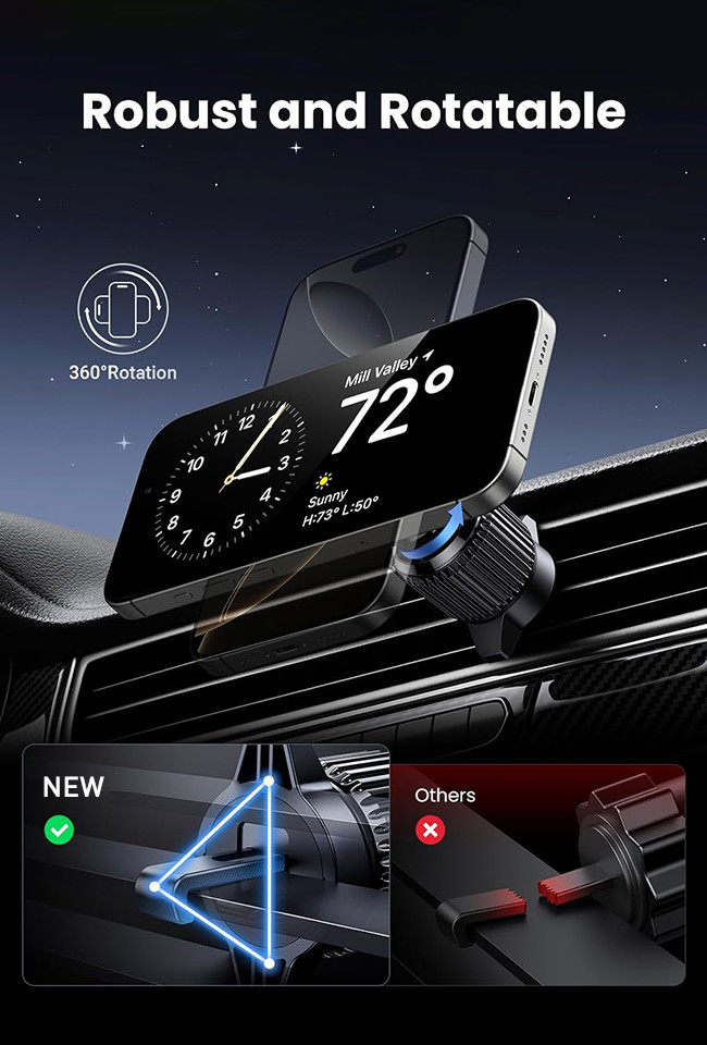 15w Wireless Charger With 9-Color RGB Ambient Light Projection And Central Control For Car Magnetic Phone Holder