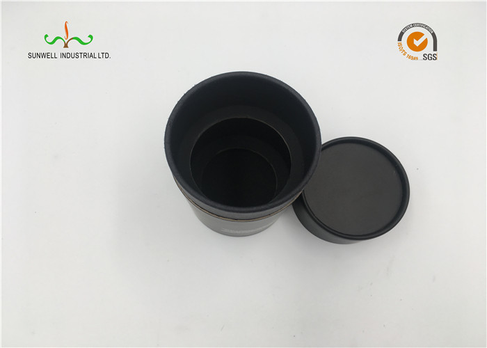 Custom Printed Black Color Cardboard Cylinder Tubes , Deodorant Paper Tube Packaging