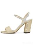 JBHS0301 Nude Woven Raffia Straps Trims Female Heel Sandals Summertime Styling