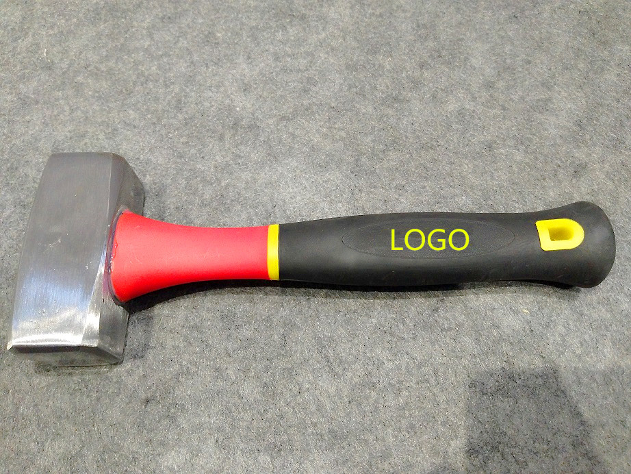 Stoning hammer(XL-0070) with Polishing surface,three colors rubber handle, durable hand tools