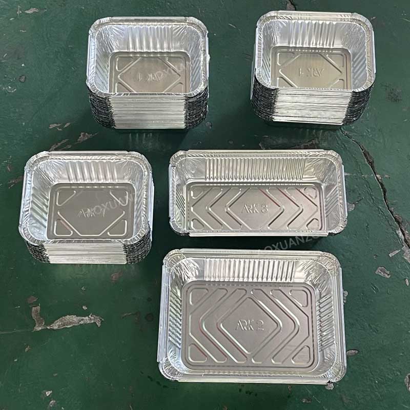 High Speed 63T Aluminum Automatic Foil Food Box Production Line 250ml 2 cavitys punching machine