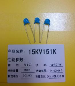 Wholesale Green 151K Carbon Film Resistor Ceramic Disc Capacitor Singlelayer 15KV 150pF Y5T from china suppliers