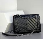 Black PU Shoulder Bag 34cm 22cm One Shoulder Messenger Bag