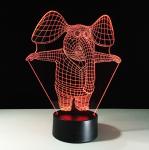 Elephant 3D Night Light 7 Colors Change with Remote Control As Birthday Gifts