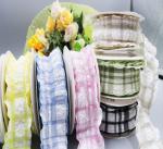 Washable Japanese and Korean Style Puff Wrinkle Grid Band Hair Accessories
