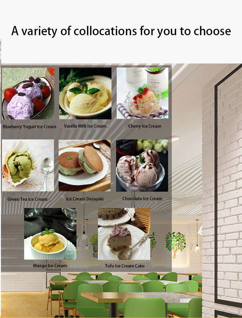 Professional Hard Ice Cream Making Machine for Commercial Kitchens 500x705x800mm