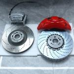 Cross-Drilled Rotors Style Brake Calipers for Improved Heat Dissipation