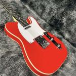 Custom Tele Electric Guitar, Mahogany Body, Red Color, Double Binding, Rosewood