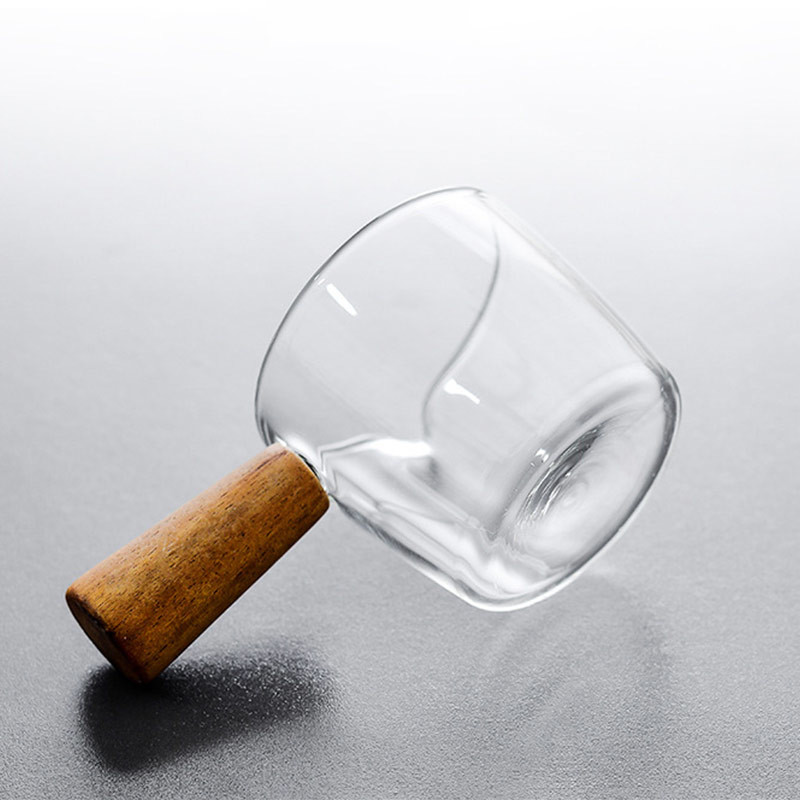 Home Cooking Delicate Wooden Handle Glass Measuring Spoon