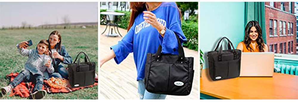 Insulated Oxford Cooler Lunch Box Bag With Side Pockets
