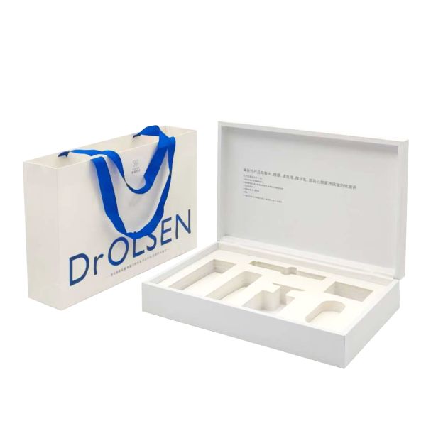 Custom Logo Cosmetics Packaging Cardboard Luxury Skincare Magnetic Gift Box With Ribbon