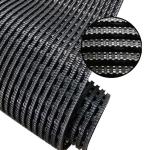 Heavy Traffic Safety Floor Matting Black Vinyl Grid Waterproof All Weather
