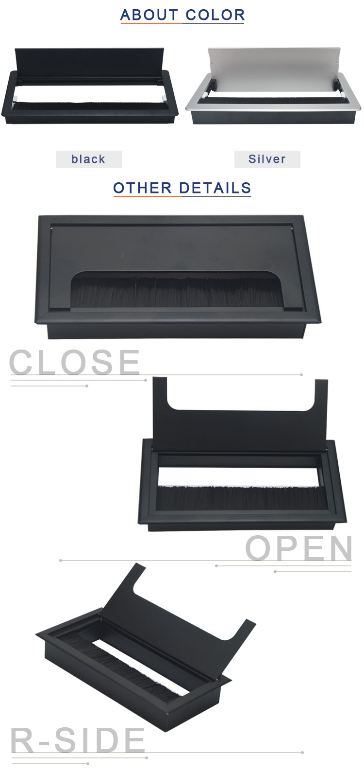 cable grommet,computer cable hole cap,furniture wire cable grommet box for office table