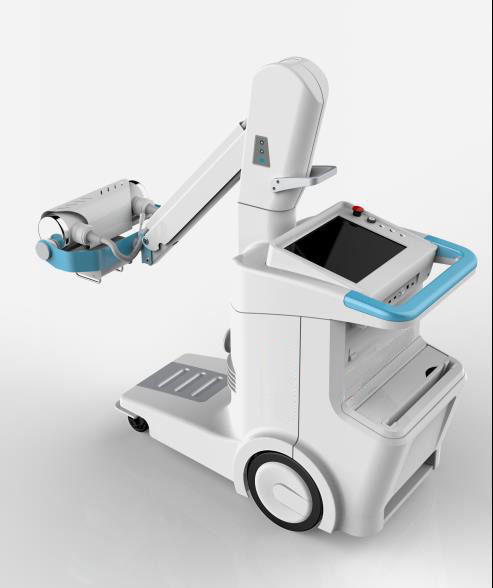 Mobile and digital x ray machine with big castors
