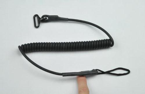 Full arms extension tactical pistol lanyard coiled black hot selling OEM made in