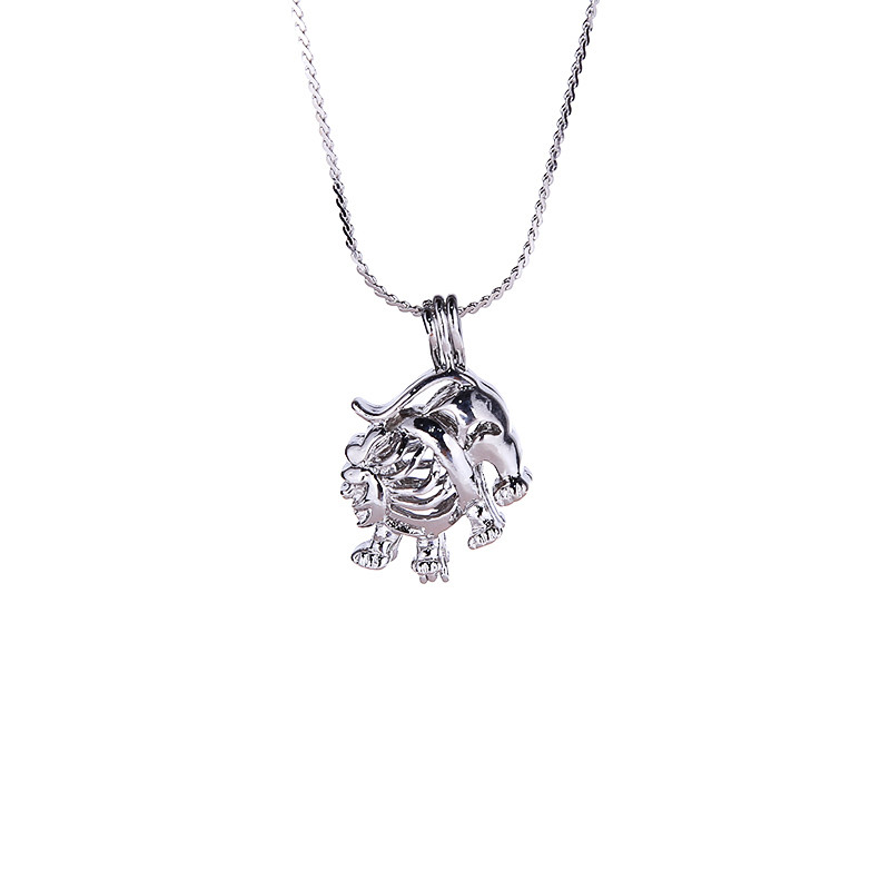 Natural Freshwater Love Pearl Precious 12 Horoscope Zodiac Cage Holder Necklace Pendant Gift Set