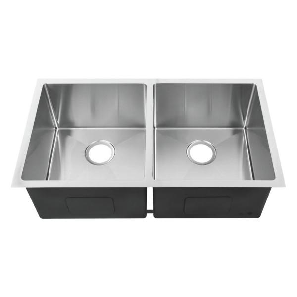 32 Inch 18 Gauge Stainless Steel Double Kitchen Sink Undermount With Brushed