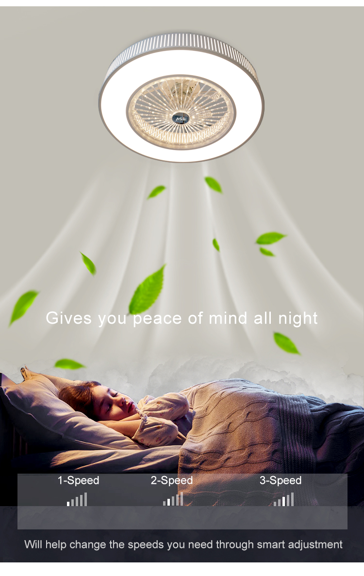 1stshine LED Ceiling Fan with Modern Design ABS Blades and Flush Mount 10-Year Motor