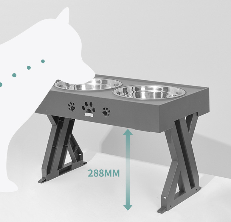 Pet Diner 12 Inch Adjustable Elevated Dog Bowls