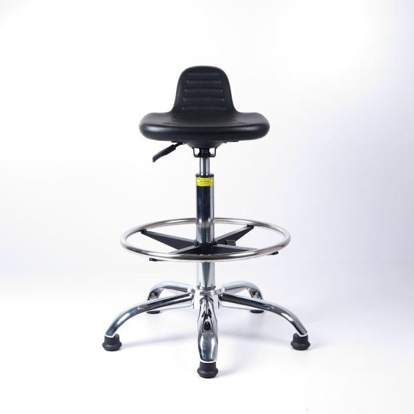L Shape Seat Anti Static Stool With Stainless Steel Foot Ring Used For High