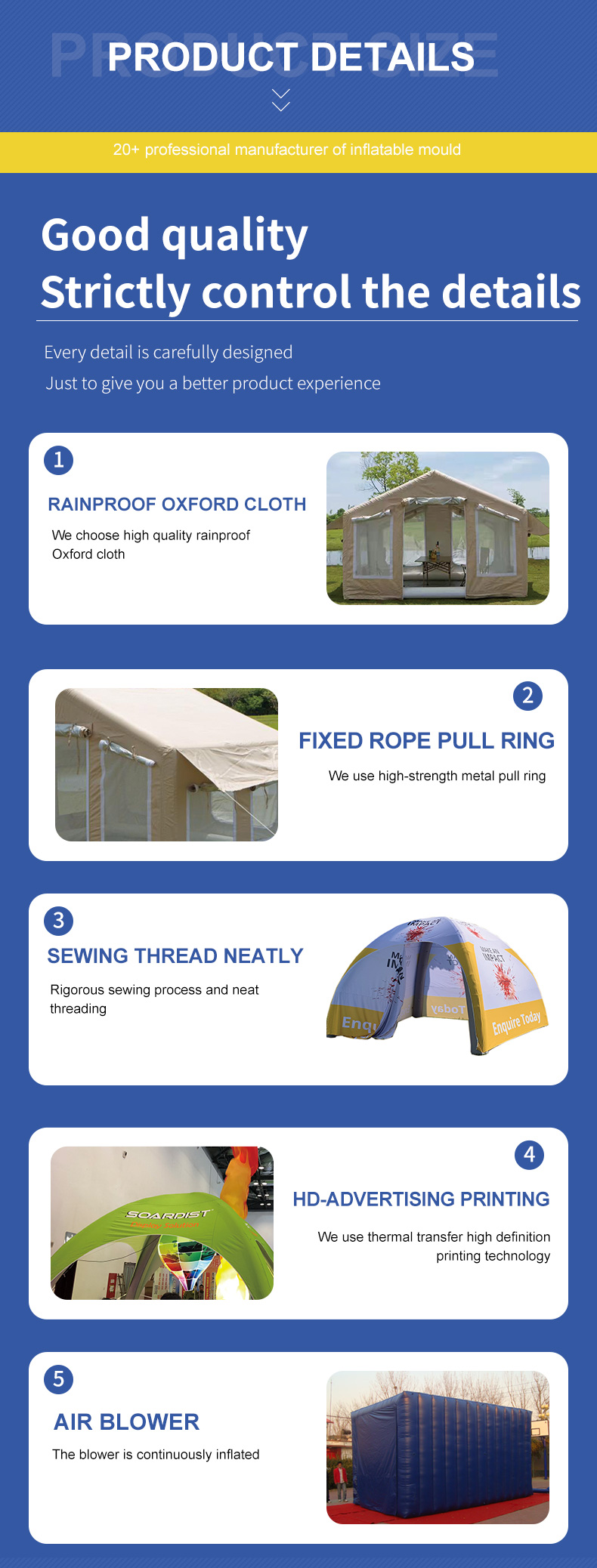 3 X 2 X 2.1M size for 2 person Popular Outdoor Activity Folding Camping Hiking Large Inflatable Tent Event
