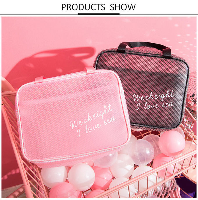 Pure Color Travel L34*H20 Cm Portable Cosmetic Vanity Bag