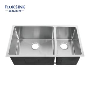 Wholesale Stainless Steel 304 Undermount Double Bowl Kitchen Sink 18 Gauge from china suppliers