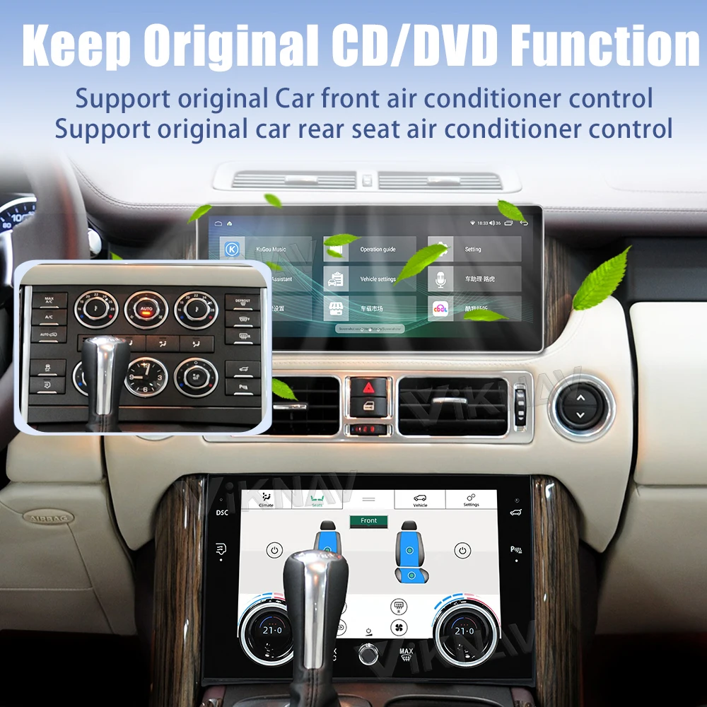10.4inch AC Panel Display For Land Range Rover Vogue V8 L322 Keep the original functions with Car Air Condition Contrl