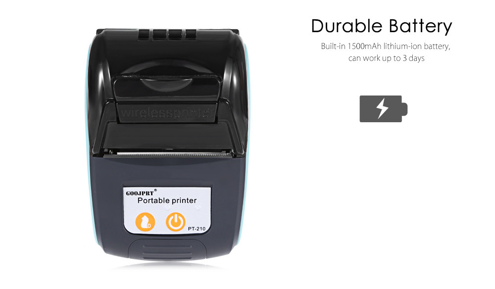 Android / IOS Portable Bluetooth Printer 12V 1A Power 0.12mm Paper Thickness
