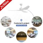52 Inch White Blades Adjustable Wind Speed Remote Control Ceiling Fan for Living